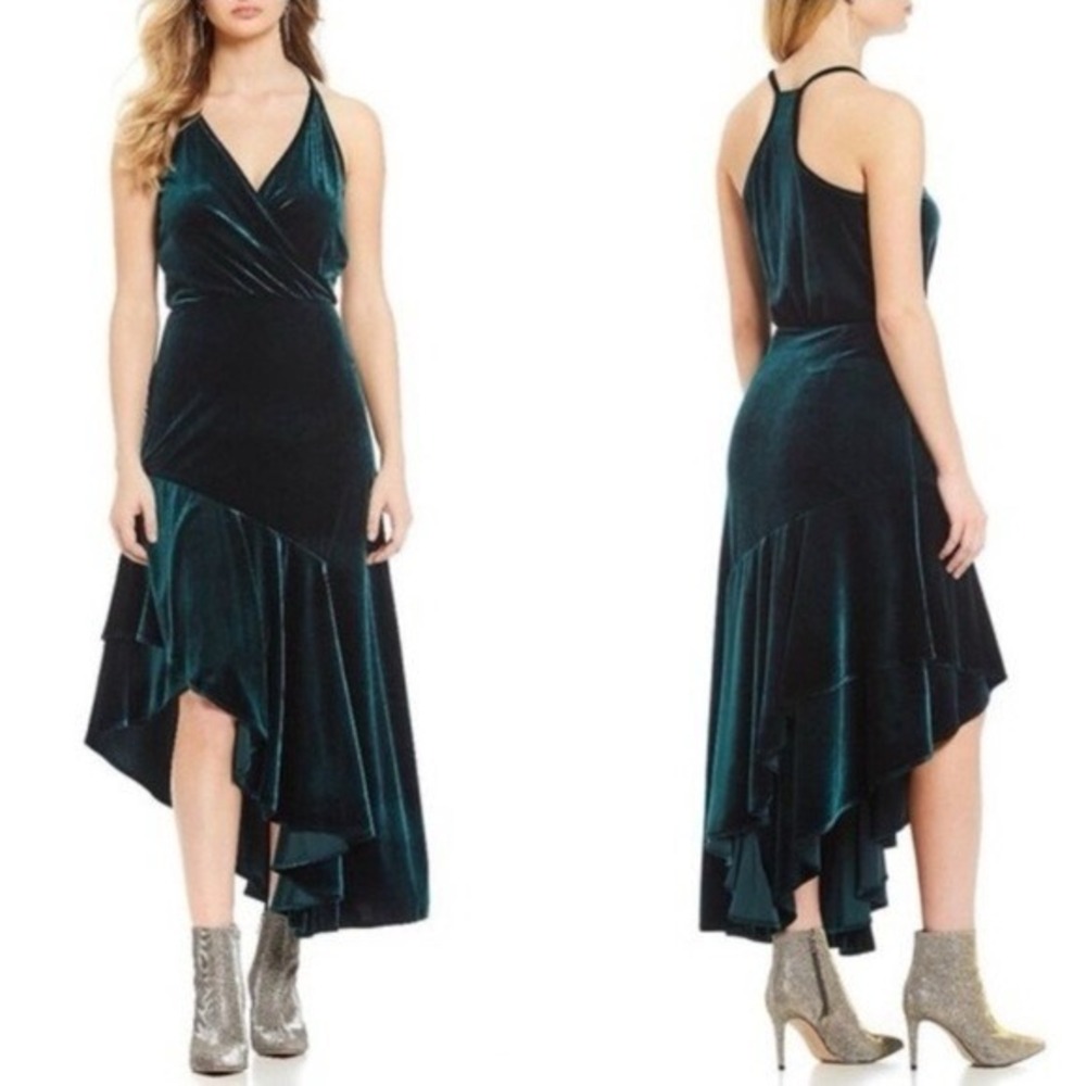 Gianni Bini Emerald Velvet High Low Dress